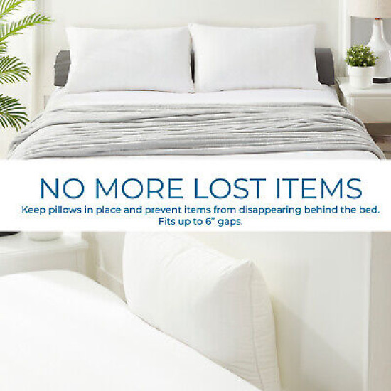 Bed Wedge Pillow for Headboard with Removable Cover - Wedge Pillow with Pockets