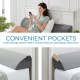 Bed Wedge Pillow for Headboard with Removable Cover - Wedge Pillow with Pockets