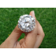 100ct White Round Solitaire Ring For Her 925 SS Huge Evening Red Carpet Jewelry