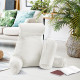 Large Soft Foam Reading & TV Relax Pillow + 2 Neck & Lumbar Pillows with Pockets