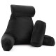 Large Soft Foam Reading & TV Relax Pillow + 2 Neck & Lumbar Pillows with Pockets