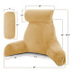 Large Soft Foam Reading & TV Relax Pillow + 2 Neck & Lumbar Pillows with Pockets