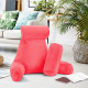 Large Soft Foam Reading & TV Relax Pillow + 2 Neck & Lumbar Pillows with Pockets