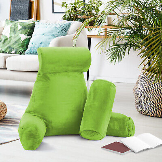 Large Soft Foam Reading & TV Relax Pillow + 2 Neck & Lumbar Pillows with Pockets