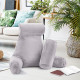 Large Soft Foam Reading & TV Relax Pillow + 2 Neck & Lumbar Pillows with Pockets