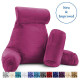 Large Soft Foam Reading & TV Relax Pillow + 2 Neck & Lumbar Pillows with Pockets