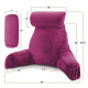 Large Soft Foam Reading & TV Relax Pillow + 2 Neck & Lumbar Pillows with Pockets