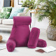 Large Soft Foam Reading & TV Relax Pillow + 2 Neck & Lumbar Pillows with Pockets