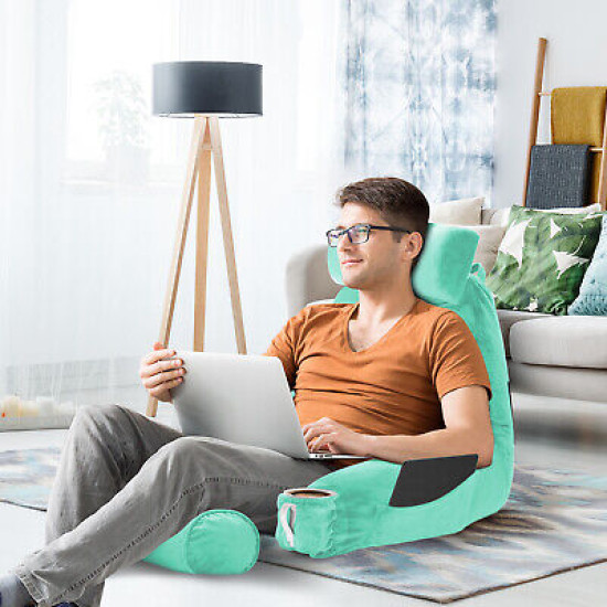 Large Soft Foam Reading & TV Relax Pillow + 2 Neck & Lumbar Pillows with Pockets