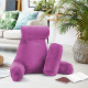 Large Soft Foam Reading & TV Relax Pillow + 2 Neck & Lumbar Pillows with Pockets