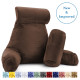 Large Soft Foam Reading & TV Relax Pillow + 2 Neck & Lumbar Pillows with Pockets