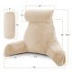 Large Soft Foam Reading & TV Relax Pillow + 2 Neck & Lumbar Pillows with Pockets