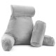 Large Soft Foam Reading & TV Relax Pillow + 2 Neck & Lumbar Pillows with Pockets