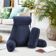 Large Soft Foam Reading & TV Relax Pillow + 2 Neck & Lumbar Pillows with Pockets