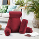 Large Soft Foam Reading & TV Relax Pillow + 2 Neck & Lumbar Pillows with Pockets