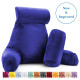 Large Soft Foam Reading & TV Relax Pillow + 2 Neck & Lumbar Pillows with Pockets