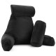 Large Soft Foam Reading & TV Relax Pillow + 2 Neck & Lumbar Pillows with Pockets