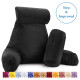 Large Soft Foam Reading & TV Relax Pillow + 2 Neck & Lumbar Pillows with Pockets