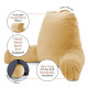 Large Soft Foam Reading & TV Relax Pillow + 2 Neck & Lumbar Pillows with Pockets
