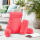 Large Soft Foam Reading & TV Relax Pillow + 2 Neck & Lumbar Pillows with Pockets