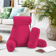 Large Soft Foam Reading & TV Relax Pillow + 2 Neck & Lumbar Pillows with Pockets