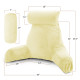 Large Soft Foam Reading & TV Relax Pillow + 2 Neck & Lumbar Pillows with Pockets