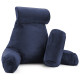 Large Soft Foam Reading & TV Relax Pillow + 2 Neck & Lumbar Pillows with Pockets