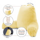 Large Soft Foam Reading & TV Relax Pillow + 2 Neck & Lumbar Pillows with Pockets