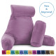 Large Soft Foam Reading & TV Relax Pillow + 2 Neck & Lumbar Pillows with Pockets