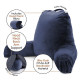 Large Soft Foam Reading & TV Relax Pillow + 2 Neck & Lumbar Pillows with Pockets