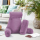 Large Soft Foam Reading & TV Relax Pillow + 2 Neck & Lumbar Pillows with Pockets