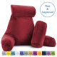Large Soft Foam Reading & TV Relax Pillow + 2 Neck & Lumbar Pillows with Pockets
