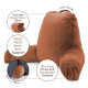 Large Soft Foam Reading & TV Relax Pillow + 2 Neck & Lumbar Pillows with Pockets