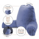 Large Soft Foam Reading & TV Relax Pillow + 2 Neck & Lumbar Pillows with Pockets