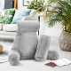 Large Soft Foam Reading & TV Relax Pillow + 2 Neck & Lumbar Pillows with Pockets
