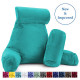 Large Soft Foam Reading & TV Relax Pillow + 2 Neck & Lumbar Pillows with Pockets