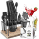 16 Pc+Stand Bartender Kit, Complete Cocktail Shaker Bar Tools Set & Recipe book