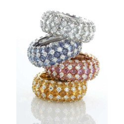 Sterling Silver Ring Band Cubic Zirconia 925 Multicolor Women Wedding Jewelry