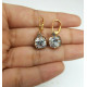 Old European Cut Drop Earrings 925 SS Handmade Simulated Diamond Estate Jewelry