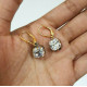 Old European Cut Drop Earrings 925 SS Handmade Simulated Diamond Estate Jewelry