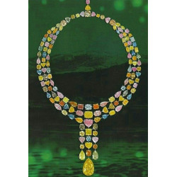925 Sterling Silver Multicolor Necklace Evening Cocktail Party CZ Women Jewelry