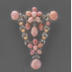Bele Epoque Flower Conch Pearl Brroch Hanmdade Vintage Statement Luxury Jewelry