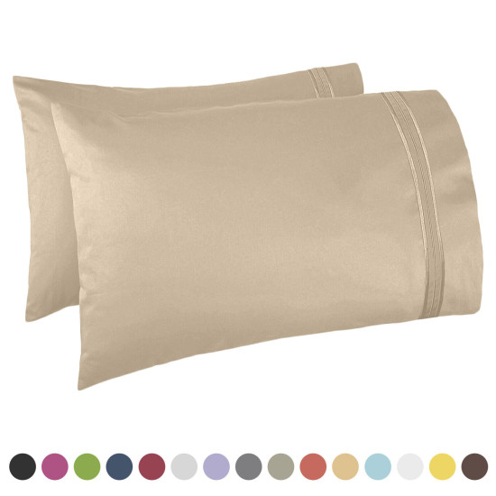 SET OF KING SIZE PILLOWCASES SOFT AS 1500 THREAD COUNT TWO PILLOWS CASES PER SET