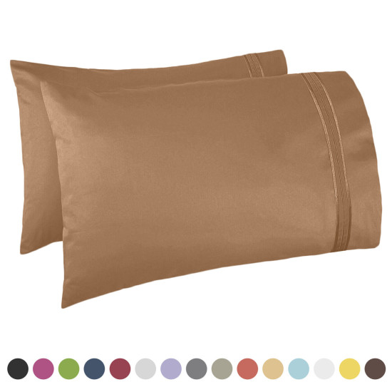 SET OF KING SIZE PILLOWCASES SOFT AS 1500 THREAD COUNT TWO PILLOWS CASES PER SET