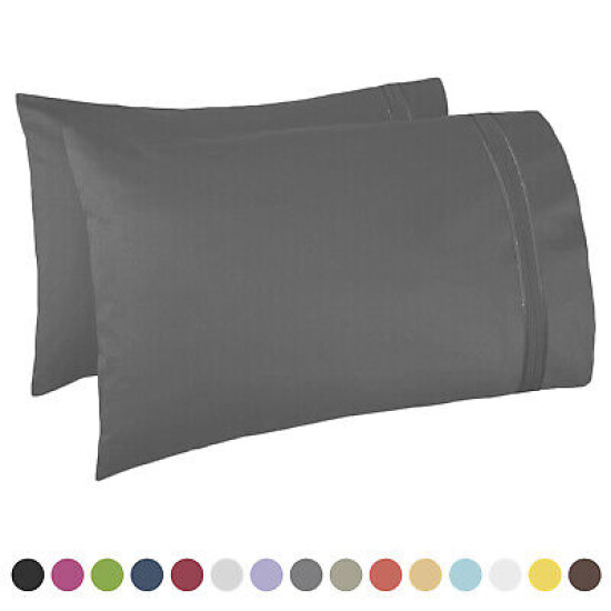 SET OF KING SIZE PILLOWCASES SOFT AS 1500 THREAD COUNT TWO PILLOWS CASES PER SET