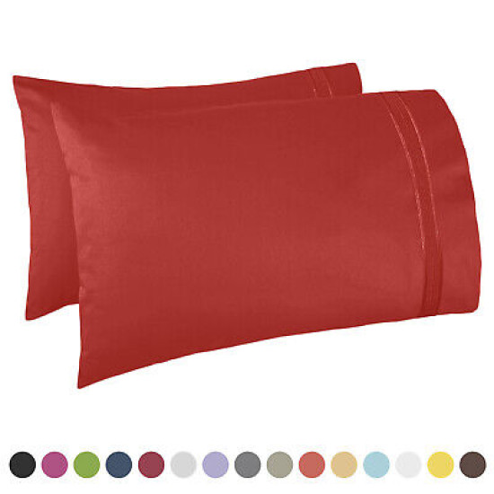 SET OF KING SIZE PILLOWCASES SOFT AS 1500 THREAD COUNT TWO PILLOWS CASES PER SET