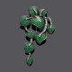 Syn Colombian Emerald Flower Design Huge Statement Brooch Lab Created Jewelry