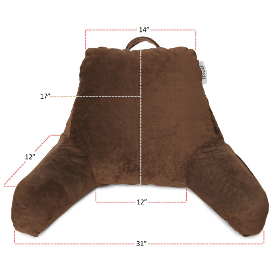 Super Soft Foam Reading Pillow, TV & Bed Rest Pillow, Arms Support with Pockets