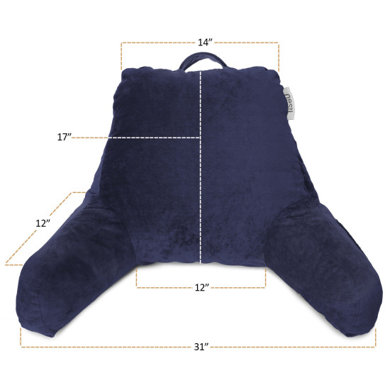Super Soft Foam Reading Pillow, TV & Bed Rest Pillow, Arms Support with Pockets