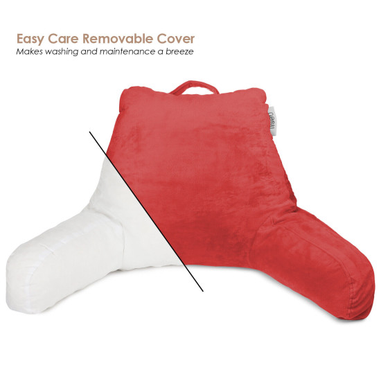 Super Soft Foam Reading Pillow, TV & Bed Rest Pillow, Arms Support with Pockets